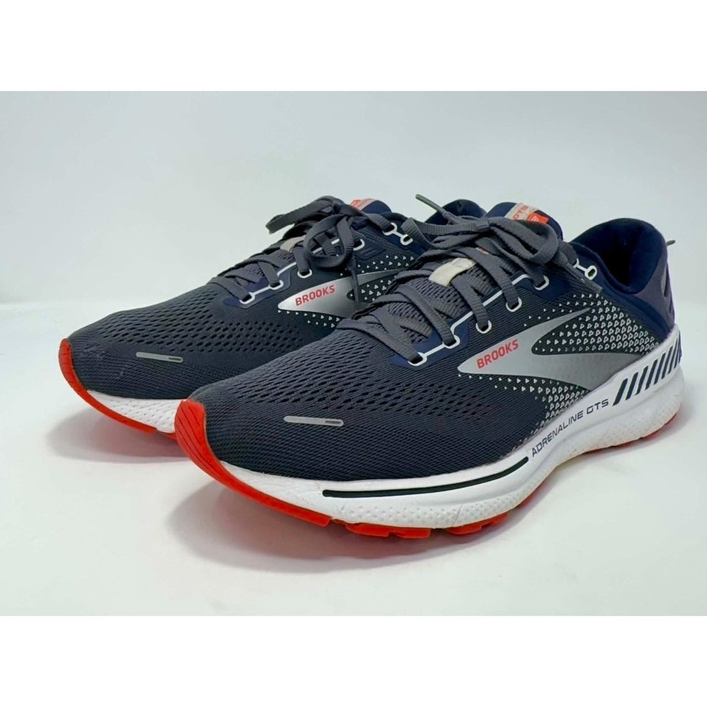 Brooks Adrenaline GTS 22 Running Shoes Men's 11D Navy Gray Orange 1103661D435 - Picture 2 of 10
